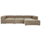 Beliani APRICA - Corner sofa 3-seater - Brown - Left side - Corduroy