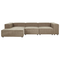 Beliani APRICA - Corner sofa 3-seater - Brown - Right side - Linen