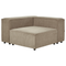 Beliani APRICA - Three-seater sofa with ottoman - Brown - Left side - Corduroy