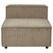 Beliani APRICA - Three-seater sofa with ottoman - Brown - Left side - Corduroy