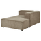 Beliani APRICA - Two-seater sofa with ottoman - Brown - Left side - Corduroy