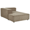 Beliani APRICA - Two-seater sofa with ottoman - Brown - Right side - Corduroy