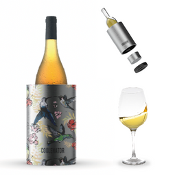 Coolenator – Wine & Champagne Bottle Cooler – Up to 6 Hours Cooling – Removable Freezer - Birds