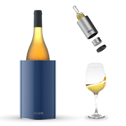 Coolenator – Wine & Champagne Bottle Cooler – Up to 6 Hours Cooling – Removable Freezer - Dutch Blue