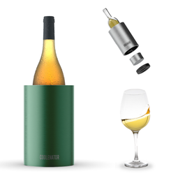 Coolenator – Wine & Champagne Bottle Cooler – Up to 6 Hours Cooling – Removable Freezer - Metallic
