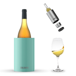 Coolenator – Wine & Champagne Bottle Cooler – Up to 6 Hours Cooling – Removable Freezer - Robin Egg