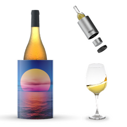 Coolenator – Wine & Champagne Bottle Cooler – Up to 6 Hours Cooling – Removable Freezer - Sunset