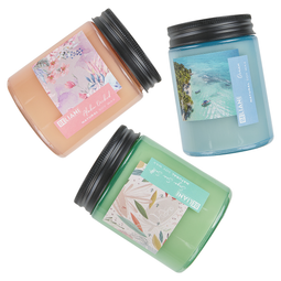 Beliani FRUITY BLOOM - Scented candle set - Sage Sea Salt/Sea/Orchid - Soy wax