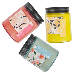 Beliani FRUITY BLOOM - Scented candle set - Rose/Khaki/Lemon Balm - Soy wax