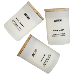 Beliani SIMPLICITY - Scented candle set - Amber/White tea/Jasmine - Soy wax