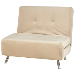 Beliani FARRIS - Sofa bed 1-seater - Beige - Velvet