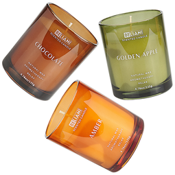 Beliani SHEER JOY - Scented candle set - Golden apple/Chocolate/Amber - Soy wax
