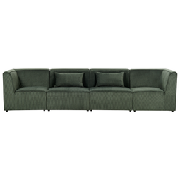 Beliani LEMVIG - Four-seater sofa - Dark green - Corduroy