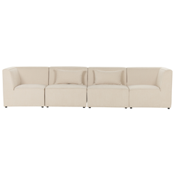 Beliani LEMVIG - Four-seater sofa - Beige - Corduroy