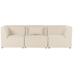 Beliani LEMVIG - Three-seater sofa - Beige - Corduroy