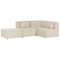 Beliani LEMVIG - Corner sofa 3-seater - Beige - Left sided - Corduroy