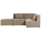 Beliani LEMVIG - Corner sofa 3-seater - Taupe - Left sided - Corduroy