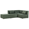 Beliani LEMVIG - Corner sofa 3-seater - Dark green - Left sided - Corduroy