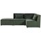 Beliani LEMVIG - Corner sofa 3-seater - Dark green - Left sided - Corduroy