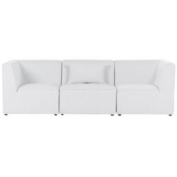 Beliani LEMVIG - Three-seater sofa - White - Corduroy