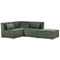 Beliani LEMVIG - Corner sofa 3-seater - Dark green - Right sided - Corduroy