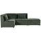 Beliani LEMVIG - Corner sofa 3-seater - Dark green - Right sided - Corduroy