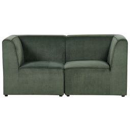Beliani LEMVIG - Two-seater sofa - Dark green - Corduroy
