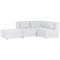 Beliani LEMVIG - Corner sofa 3-seater - Cream white - Left sided - Corduroy