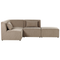 Beliani LEMVIG - Corner sofa 3-seater - Taupe - Right side - Corduroy