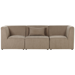 Beliani LEMVIG - Three-seater sofa - Taupe - Corduroy
