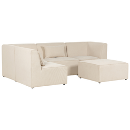 Beliani LEMVIG - Corner sofa 4-seater - Beige - Right side - Corduroy