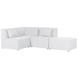 Beliani LEMVIG - Corner sofa 3-seater - Cream white - Right side - Corduroy