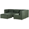 Beliani LEMVIG - Corner sofa 4-seater - Dark green - Left side - Corduroy