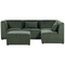 Beliani LEMVIG - Corner sofa 4-seater - Dark green - Left side - Corduroy