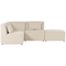 Beliani LEMVIG - Corner sofa 3-seater - Beige - Right side - Corduroy