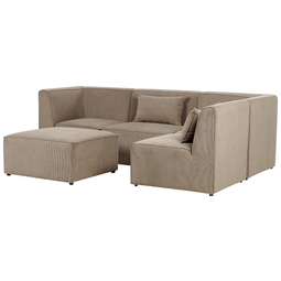 Beliani LEMVIG - Corner sofa 4-seater - Taupe - Left side - Corduroy