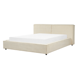 Beliani LINARDS - Bed - Beige - 160 x 200 cm - Corduroy