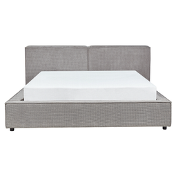 Beliani LINARDS - Bed - Gray - 160 x 200 cm - Polyester
