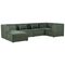 Beliani LEMVIG - Corner sofa 5-seater - Dark green - Left side - Corduroy