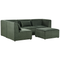 Beliani LEMVIG - Corner sofa 4-seater - Dark green - Right side - Corduroy