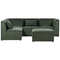 Beliani LEMVIG - Corner sofa 4-seater - Dark green - Right side - Corduroy