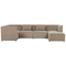 Beliani LEMVIG - Corner sofa 5-seater - Taupe - Right side - Corduroy