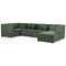 Beliani LEMVIG - Corner sofa 5-seater - Dark green - Right side - Corduroy