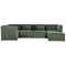 Beliani LEMVIG - Corner sofa 5-seater - Dark green - Right side - Corduroy