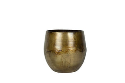 Ter Steege Flowerpot-Decorative Metal Pot Bronze-Brown-Gold D 24 H 21 cm