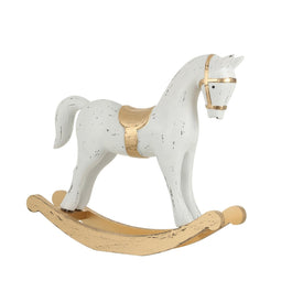 House of Seasons Rocking Horse Deco Christmas Decoration - 50x10x42 cm - White