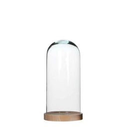 Mica Decorations Hella Bell Jar on Plate - 26x13 cm - Glass - Light Brown