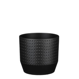 Mica Decorations Nola Flowerpot - 17x17x16 cm - Ceramic - Black