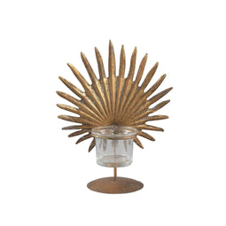 PTMD Bess Round Lantern Sun - 16 x 11.5 x 20 cm - Metal - Copper