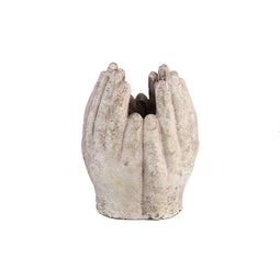 PTMD Flowerpot Handy - 18x18x20 cm - Cement - Cream